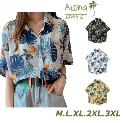 【初秋セール開催中★最大1000円クーポン】 レディース 半袖 アロハシャツ 花柄 ブラウス ゆったり プリント シャツ 結婚式 大きいサイズ 沖縄 ファッション ハワイシャツ ビーチウェア レトロ トップス リゾート ホワ 夏 旅行