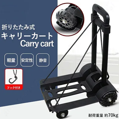 【5と0のつく日★全品P5倍!最大1000円クーポン】 キャリーカート 折りたたみ 軽量 2段伸縮 折り畳みフルウィッグ アウトドア 耐荷重70kg