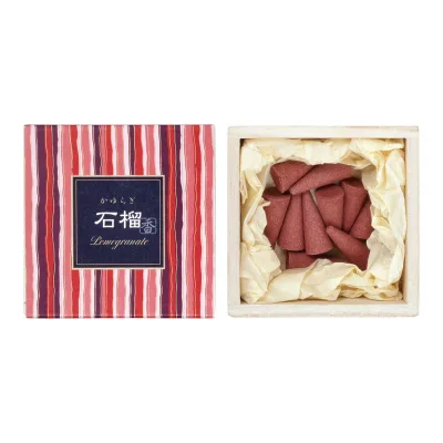 日本香堂(Nippon Kodo) かゆらぎ 石榴 コーン 12個入 香立付 ホワイト 12個 (x 1)