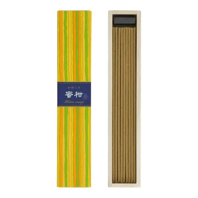 日本香堂(Nippon Kodo) かゆらぎ 蜜柑 スティック 40本入 香立付 ホワイト 40個 (x 1)