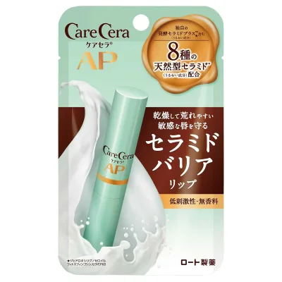 ケアセラ(CareCera) モイストバリアリップクリーム 2.4g (8種の天然型セラミド配合 低刺激性・無香料・パラベンフリー 高保湿)