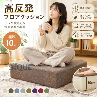 High Resilience Cushion Cushion Extra Thick 10cm Floor Cushion Hard Back Pain Office Footrest Recommended Bed Stylish Large Thick Comfortable Sitting Stability Desk Work Living Room Bedroom