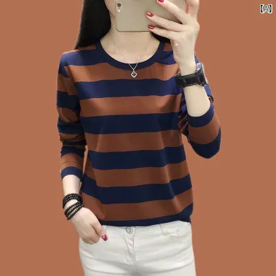 レディース トップス 秋 トップス レディース 長袖 Tシャツ 中年の 母親の 綿の レイヤリング シャツ 秋服の おしゃれな