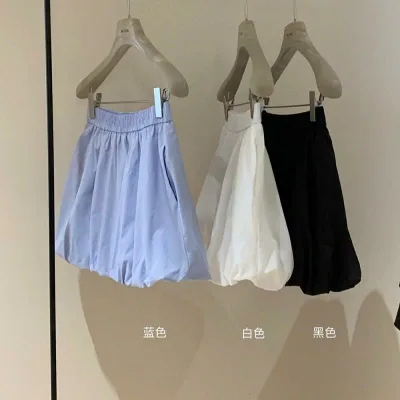 レディース スカート フレンチスタイル ハイウエスト Aライン ミディ丈 低身長さん向け 春秋 花苞デザイン スリム見せ 個性的 カジュアル 普段使い