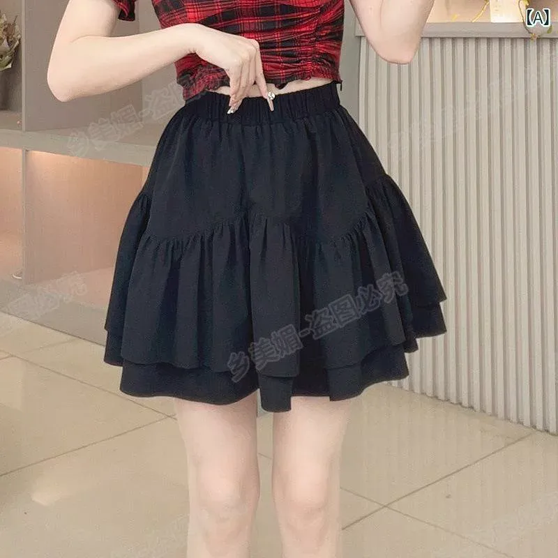 スカート レディース 大きいサイズ 大きめ サイズ 体型カバー 着痩せ 細見え お腹周り 膝丈 ひざ丈 A字 傘型 プリーツスカート ボトムス 婦人服 高腰 ハイウエスト Aライン ギャザー フレア 通学 通勤 普段使い カジュアル かわいい かわいい 春夏