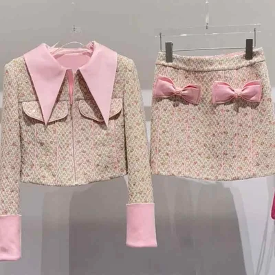 レディース 秋 コート 半身スカート セット 蝶結び 上品 スリム シルエット スタイリッシュ 秋冬 コーディネート 軽量 素材 伸縮性 吸湿速乾