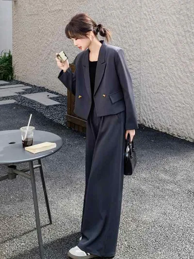 セットアップ レディース 上下セット スーツ ジャケット テーラード テーパードパンツ ロングパンツ 2点セット 長袖 無地 シンプル きれいめ フォーマル 通勤 通学 オフィス カジュアル ゆったり オーバーサイズ 体型カバー 着痩せ 細見え プラスサ