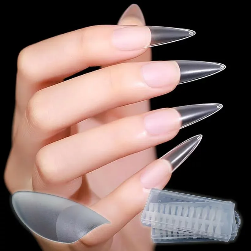 ネイルチップ Silvella ロング 0.1mm超薄 クリア サンディング加工済み 自然にフィット つけ爪 (ポイントL, 504pcs)