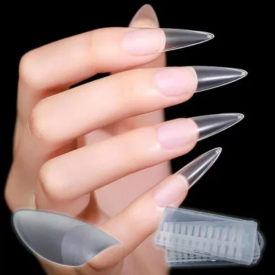 ネイルチップ Silvella ロング 0.1mm超薄 クリア サンディング加工済み 自然にフィット つけ爪 (ポイントL, 504pcs)