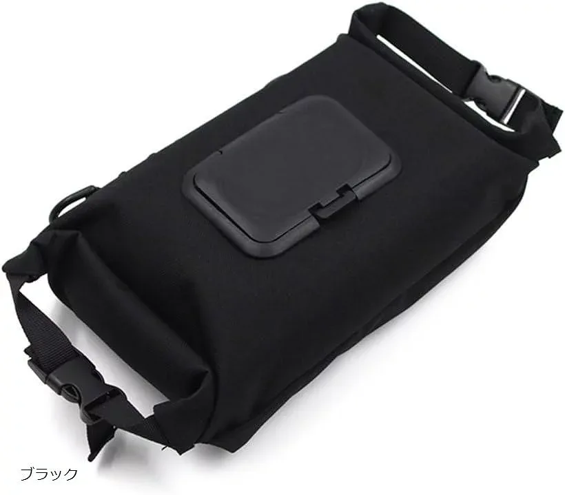 ティッシュケース 2way アウトドア ウェットティッシュ カバー キャンプ 持ち運び 便利 吊り下げ 多機能 ブラック (ブラック)