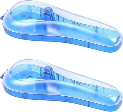 髭剃りケース 持ち運び 収納 旅行 出張 ホルダー 2個セット (ブルー, 16.2x6.1cm)