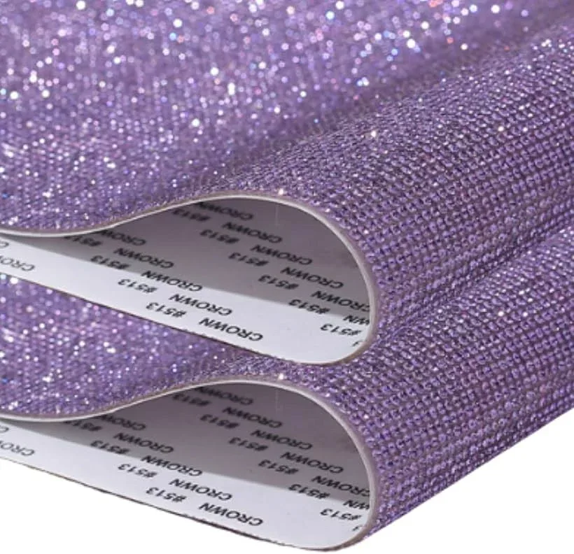 ラインストーンシール 2枚セット 自己粘着 デコシール クリスタル 大判 DIY キラキラ装飾 (スミレ6号, 12x20CM)