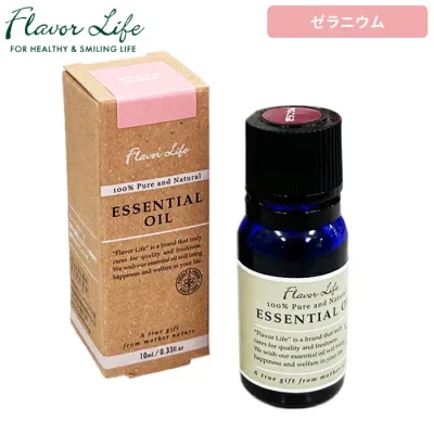 フレーバーライフ エッセンシャルオイル【ゼラニウム】10 ml甘く華やかさ & ハーブ調の香り!リフレッシュに! 鼻がムズムズするときに!勉強、在宅勤務におススメ!