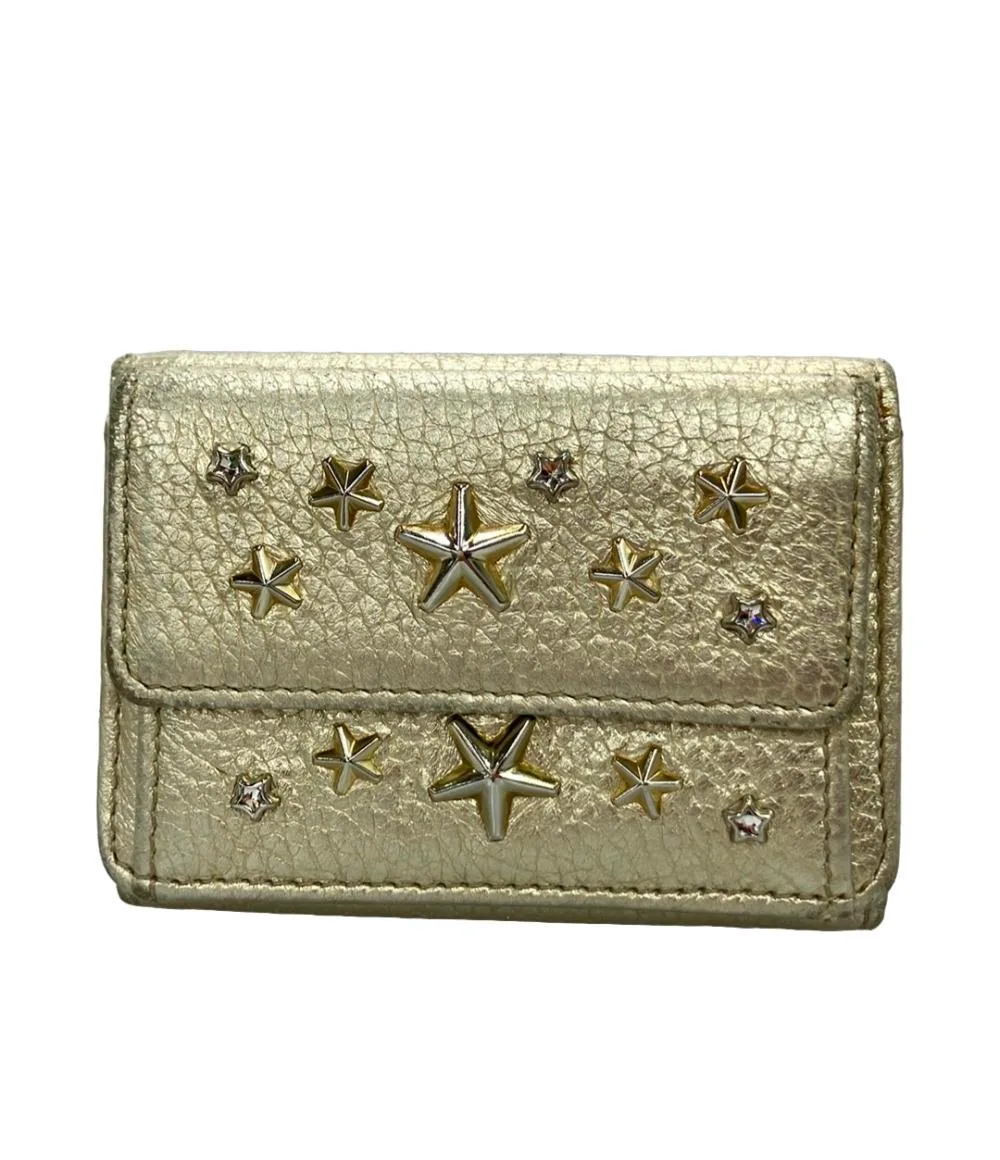 【全品5%OFFクーポン10日0時〜14日23:59迄】【中古】 ジミーチュウ 三つ折り財布 レザー レディース Jimmy Choo
