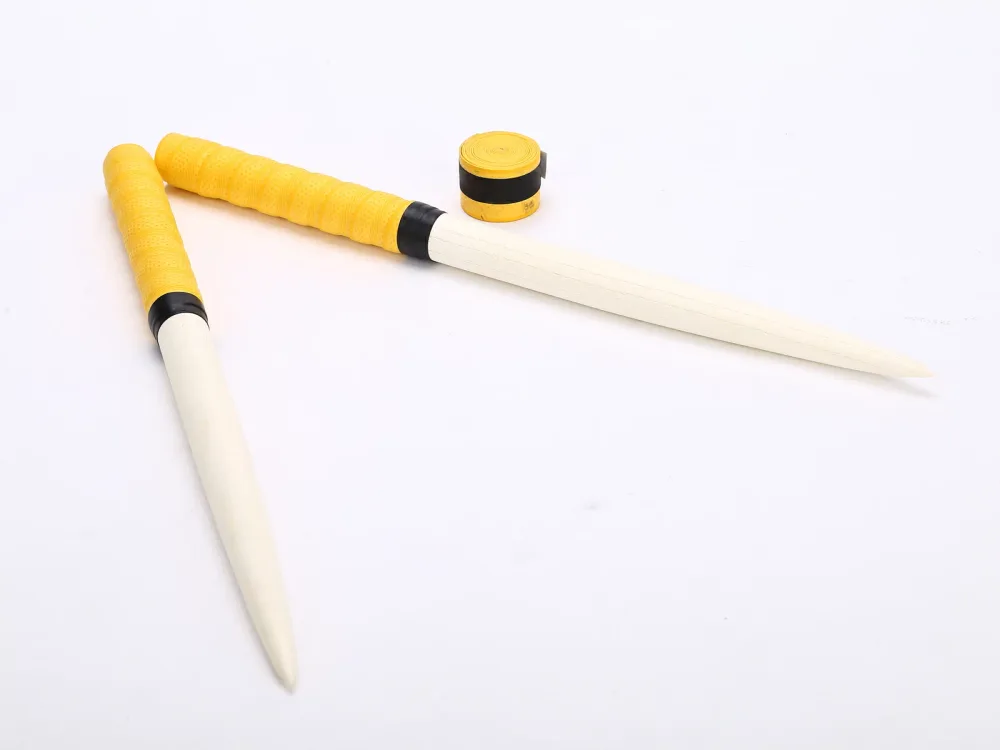 激安!太鼓の達人専用マイバチ/35cm/朴の木/ロール仕様/テーパー加工/交換用グリップ付/アーケードゲーム/wii/グリップカラーイエロー、黄色/握りやすい特性グリップ/ドン、連打、高得点/ロール/初心者〜上級者まで