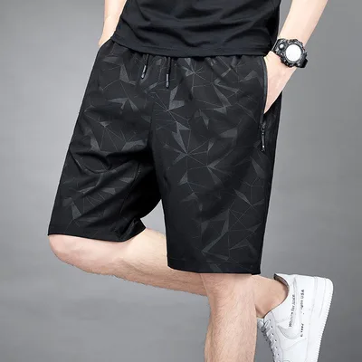 Men's Summer Shorts, Cool to the Touch, Exercise Shorts, Thin, Above the Knee Length, Leisure, Everyday Use, Moisture Absorbent, Quick Drying, Lightweight, Stretchy