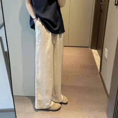 レディース ゆったり リネン ワイドパンツ 通気性 快適 ナチュラル 素材 軽量 日常使い ストレート シルエット 吸湿速乾 機能性