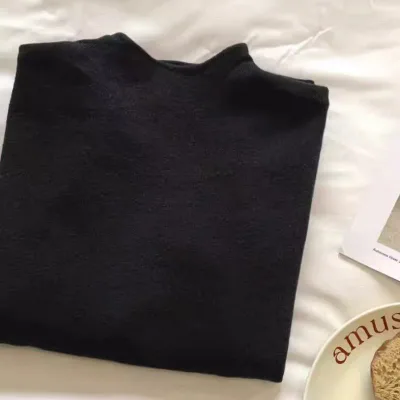 長袖 Tシャツ レディース 秋冬 スタンドカラー 羊毛 ソフトタッチ 保温 インナー トップス 暖か ベースレイヤー カジュアル レイヤード ニット風