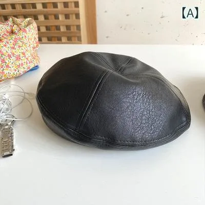 ベレー帽 女性用 合成皮革 春秋 レトロ 画家風 英国スタイル トレンド 多用途 普段使い 軽量 伸縮性 吸湿速乾 再生繊維 ビッグシルエット ブラック ピンク系 アイボリー
