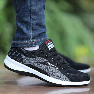 Men's Summer Shoes, Casual, Sports, Odor Resistant, Breathable, Mesh Material, Flyknit, Anti-slip, Abrasion Resistant, Lightweight, Easy to Coordinate, Everyday Use, Outdoor, Stretchy