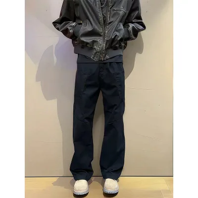 メンズ デニムパンツ ワークパンツ アメリカンスタイル ビンテージ 春秋 微喇 フレア ズボン カジュアル ストリート 普段使い ストレッチ 素材 軽量 快適 着こなし