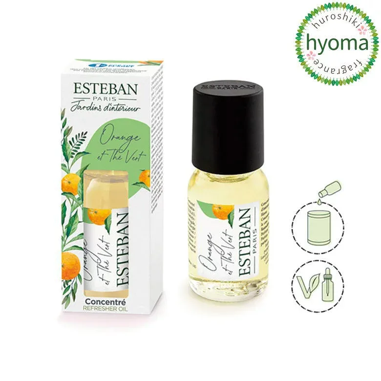 【メール便送料無料】エステバン インテリアガーデンナチュール オレンジ&グリーンティー リフレッシャーオイル15ml 日本香堂 人気 高級(アロマ/フレグランス)の香り ギフトやプチギフトに お祝い