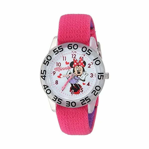 ミニー 腕時計 キッズ ウォッチ 子供用 ディズニー 女の子 Disney Girls Minnie Mouse Analog-Quartz Watch with Nylon Strap, Pink, 16 (Model: W002159)