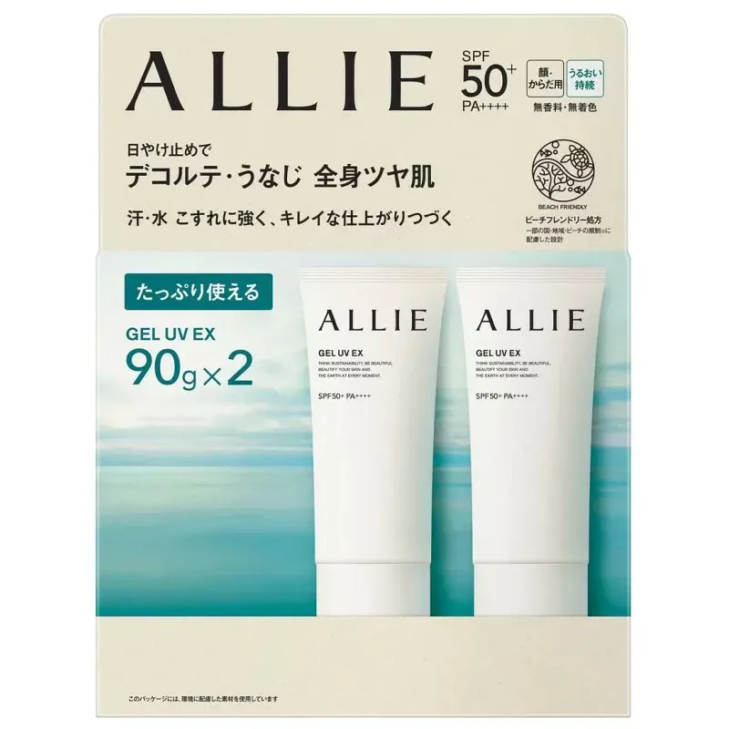 (เซ็ตครีมกันแดด 2 ชิ้น ALLIE Chrono Beauty Gel UV EX 90g x 2 SPF50+ PA++++ สำหรับผิวหน้าและผิวกาย) Kanebo Allie Sunscreen 579573