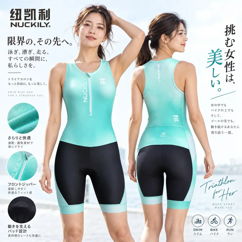 トライスーツ レディース トライアスロンウェア 女性用 半袖 ワンピース サイクルウェア サイクルジャージ ロードバイク 自転車 ランニング 吸汗速乾 通気性 ストレッチ パッド付き 大きいサイズ 夏用 スポーツウェア