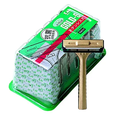 【カミソリ】貝印 T型ゴールドステンレス 10P(SM)