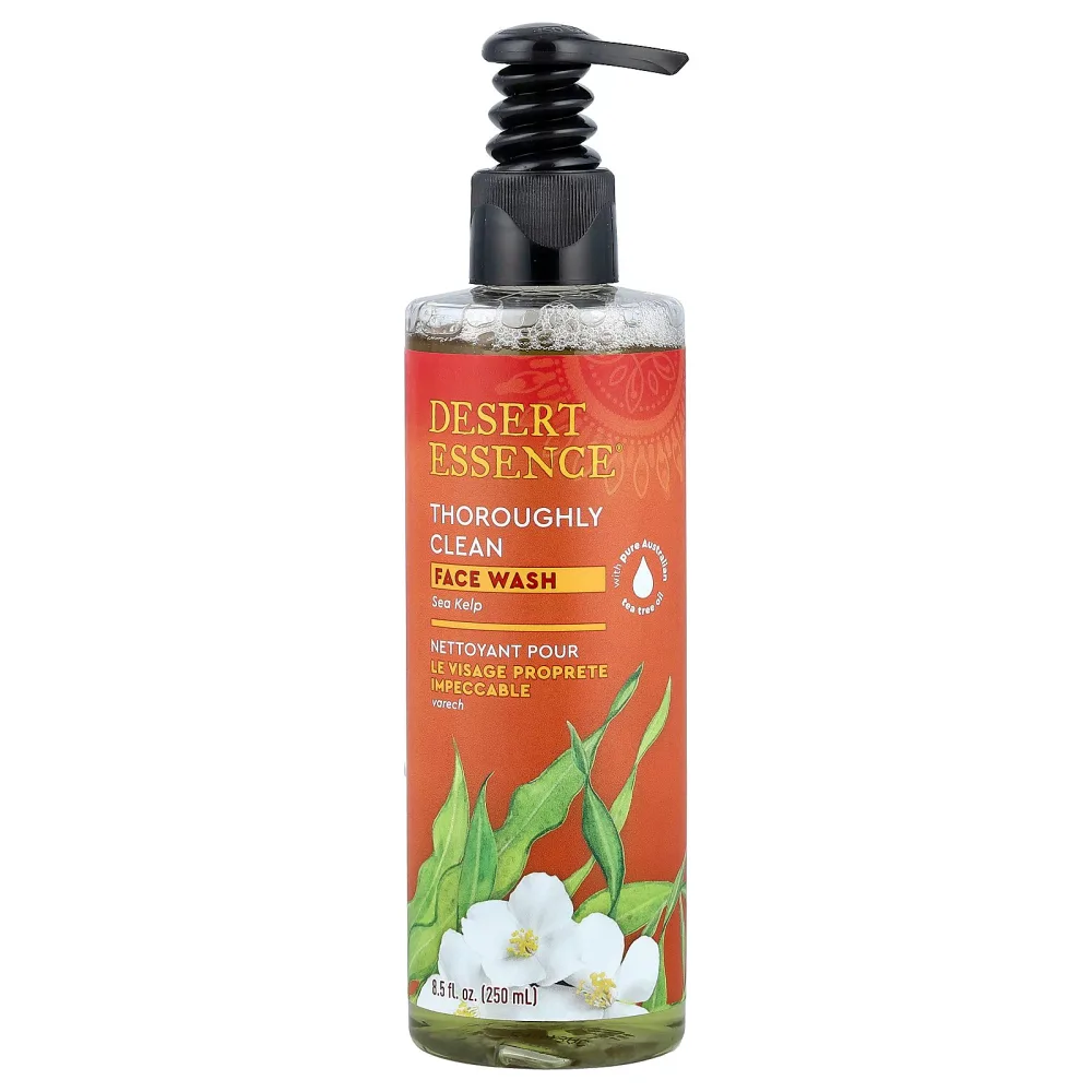 Desert Essence フェイスウォッシュ 【 iHerb アイハーブ 公式 】 デザートエッセンス 洗顔料 洗顔剤 ソーローリー クリーン ティーツリー 昆布 甘草 緑茶 海藻 シーケルプ 250ml