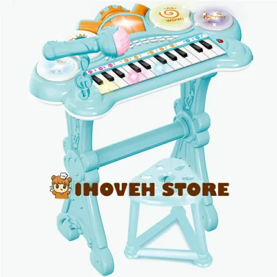 キッズ 可愛いピアノおもちゃ 電子ミニピアノ 音楽おもちゃ キーボード ミニキーボード 音楽玩具 子供ピアノ オモチャのピアノ 光ナビレッスン 知育玩具 誕生日 子供の日 鯉のぼり プレゼント 多機能 (ピンク)【海外通販】