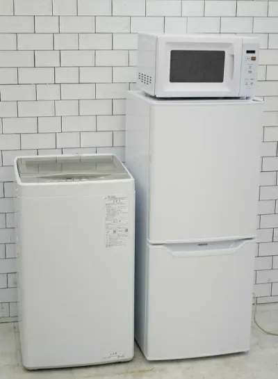 【中古】【地域限定配送・設置無料】一人暮らし応援 家電3点セット 106L、6kg/25年、24年、25年製/山善、アクア、山善製/(冷蔵庫、洗濯機、電子レンジ)中古家電3点セット