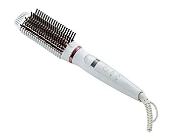 【中古-非常に良い】LAVIEL ヘアアイロン ブラシアイロン 海外対応 マイナスイオン 温度調節11段階 MAX200℃ ヘアケア 30分オートオフ機能 ホワイト LV-B02