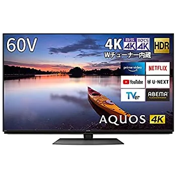 【中古】シャープ 60V型 液晶 テレビ AQUOS 4T-C60CN1 4K チューナー内蔵 Android TV N-Blackパネル Medalist S1 搭載 2020年モデル