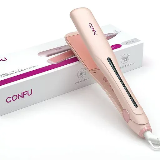 CONFU アイロン ストレート 6段階温度調整 38mmピンク ストレートヘア MAX230°