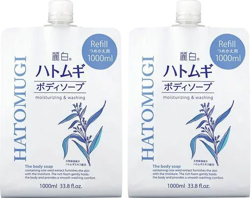 【まとめ買い】 麗白 ハトムギボディソープ 詰替用 1000mlx2個