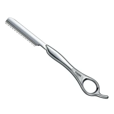 フェザー安全剃刀 スタイリングレザー レギュラータイプ レザーカット用 散髪 カット ヘアカット (SR-S シルバー)