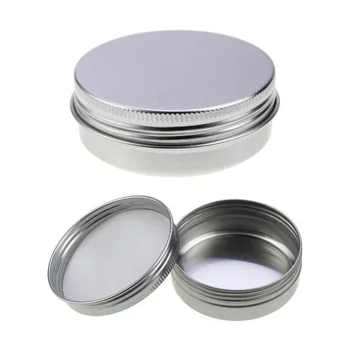 STOOODUOアルミ 缶 クリームケース 15ML 2個セット 小分け容器 詰め替え容器 交換用容器 持ち運びが容易 旅の必需品 丸型 シルバー (40X16-15ML)