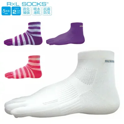 ☆ネコポス R×L SOCKS (アールエルソックス) 超立体5本指ソックス・薄地ランニングソックス+2cm丈 武田レッグウェアー TRR-120G☆☆