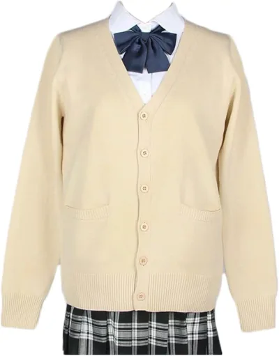 スクールカーディガン 女子 制服 カーディガン 学生 厚手 無地 Vネック ゆったり 通学