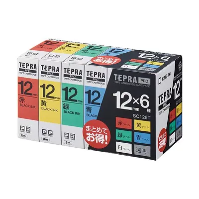 【キングジム 事務用品 KING JIM 文具 オフィス用品 文具】 (KING JIM) テプラPROテープ ベーシックパック12mm SC126T 日用品雑貨・文房具・手芸 文房具・事務用品 文具 オフィス用品 文房具 事務用品 ラベルシール・プリンタ