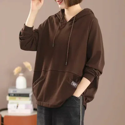パーカー レディース 長袖 フード付き プルオーバー スウェット トレーナー トップス チュニック カットソー Tシャツ 伸縮性 普段使い 部屋着 通勤 通学 カジュアル 体型カバー ゆったり 大きめ ビッグシルエット 春秋