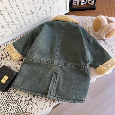 デニムジャケット キッズ 女の子 裏起毛 アウター コート ボア 防寒 厚手 子供服 ジュニア 冬 デニム ジャケット フードなし 暖かい おしゃれ 通学 130 140 150