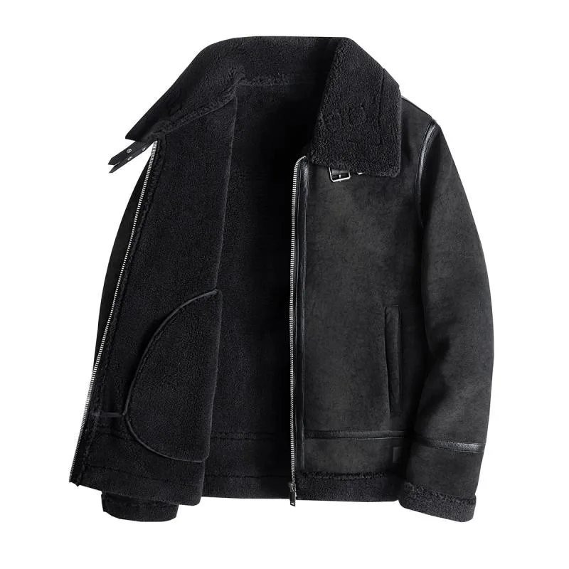 レザージャケット メンズ 飛行服 フライトジャケット 裏ボア PUレザー ライダースジャケット 襟付き フェイクレザー ショート丈 アウター 防寒 秋冬 暖かい かっこいい