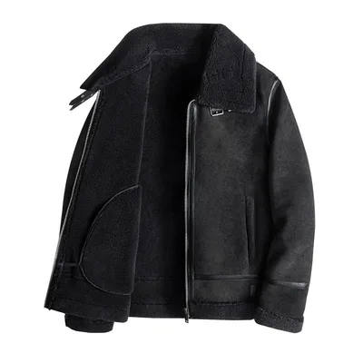 レザージャケット メンズ 飛行服 フライトジャケット 裏ボア PUレザー ライダースジャケット 襟付き フェイクレザー ショート丈 アウター 防寒 秋冬 暖かい かっこいい