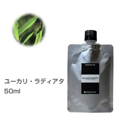 【詰替用/アルミパック】ユーカリ・ラディアタ 50ml エッセンシャルオイル 精油 アロマオイル アロマ 大容量 業務用 インセント AEAJ 認定精油 日本アロマ環境協会 アロマディフューザー アロマ加湿器【IST】