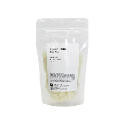 ミツロウ(精製) 50g みつろう 蜜蝋 蜜ろう ビーズワックス 天然ワックス 化粧品基材 手作りコスメ ハンドメイド 無添加 原料 素材 材料 粒状 保湿 ハンドクリーム ボディクリーム リップクリーム 軟膏 バーム フェイスケア ボディケア 手作りキャンドル 練香 【IST】