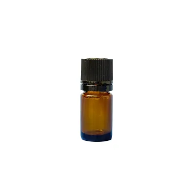 茶色 遮光 ガラス瓶 5ml(1本/黒キャップ/ドロッパー付) アロマオイル 精油 エッセンシャルオイル