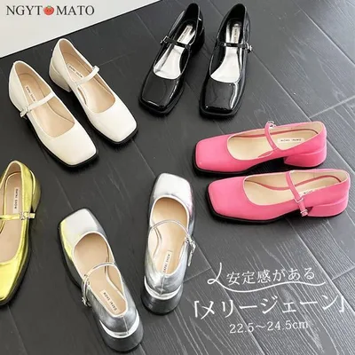 メリージェーン パンプス 太めヒール スクエアトゥ パンプス ストラップ ストラップシューズ 厚底 おしゃれ 可愛い カジュアル 歩きやすい 結婚式 シルバー老人の日